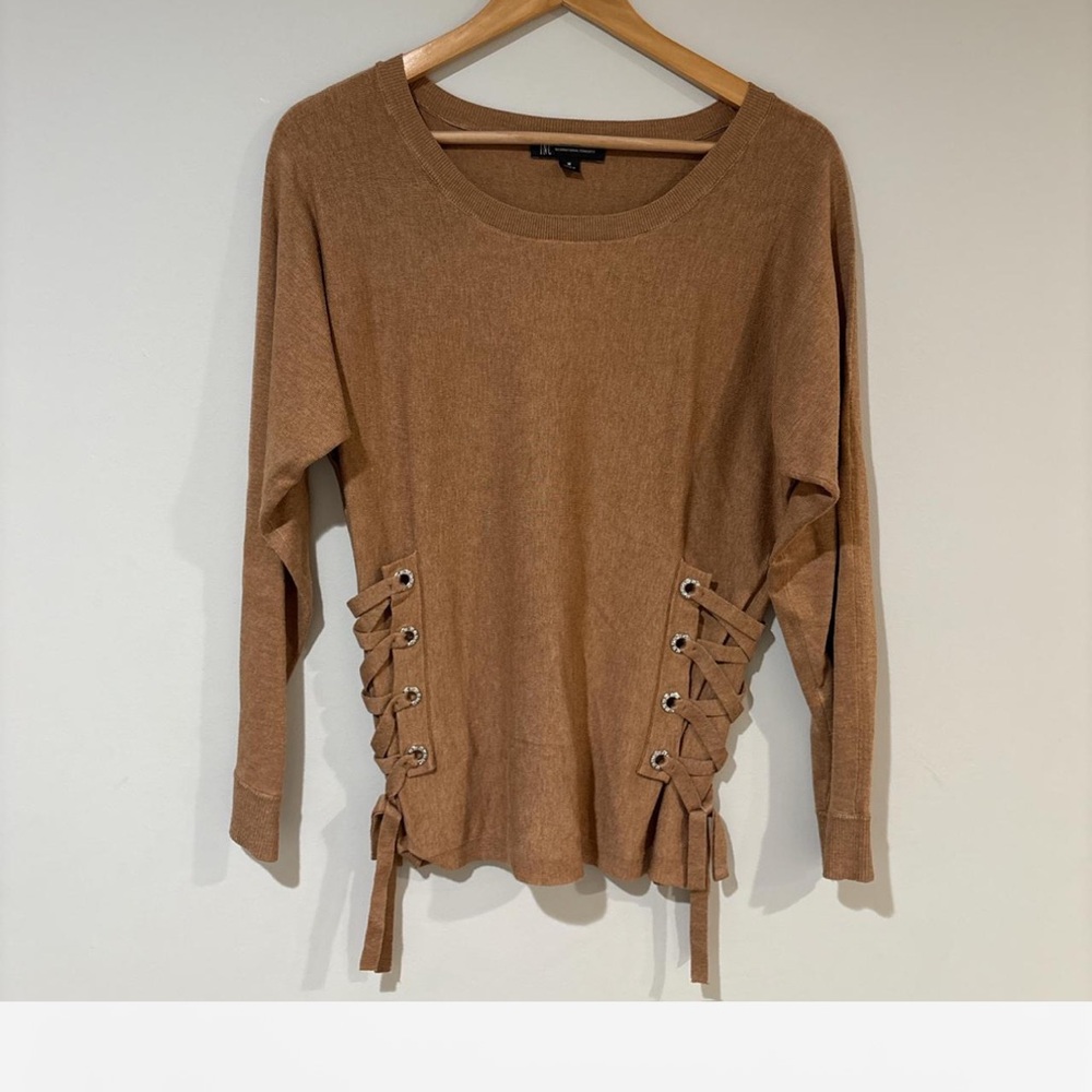 INC International Concepts | Lace-Up Side Knit Blouse - Size Medium